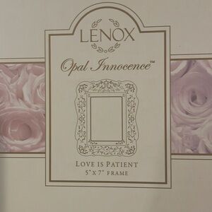 LENOX Opal Innocense 5”x7” Frame Love is Patient - Brand New in Box with Tags
